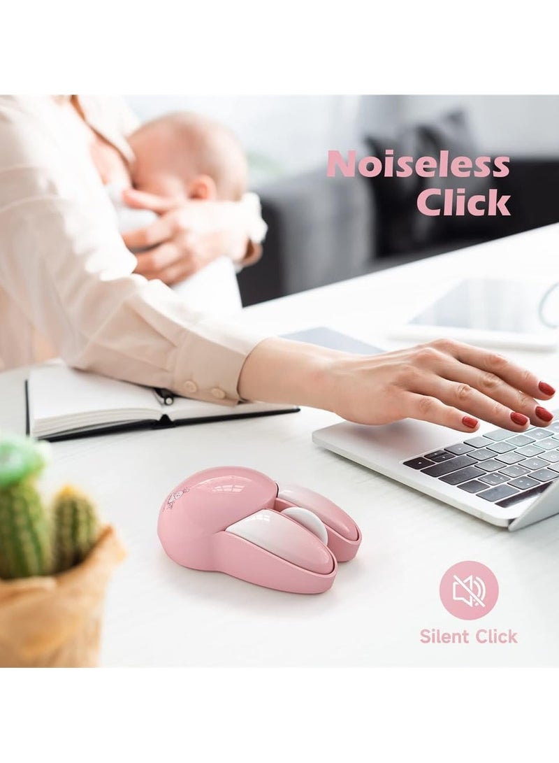 General Cordless Silent Mouse, Cute Rabbit Design, 2.4G Slim Cordless Mouse for Chromebook, PC, Laptop, Notebook Optical Mouse Wireless  - Image 4