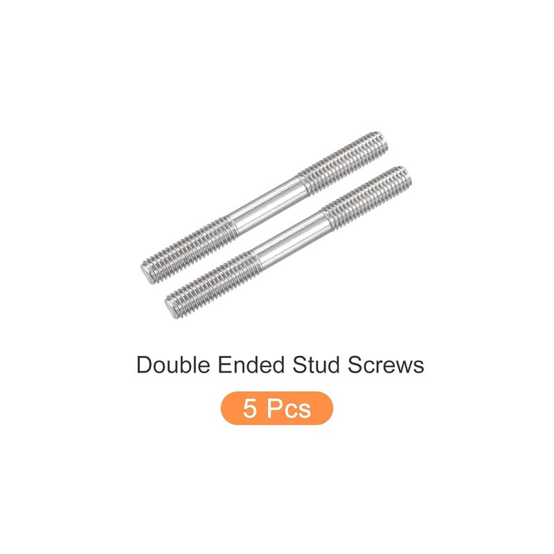 METALLIXITY Double Ended Stud Screws (M8 Thread 80mm Length) 5pcs, 304 Stainless Steel Dual Threaded Rod Bolts - for House Maintenance - Image 5