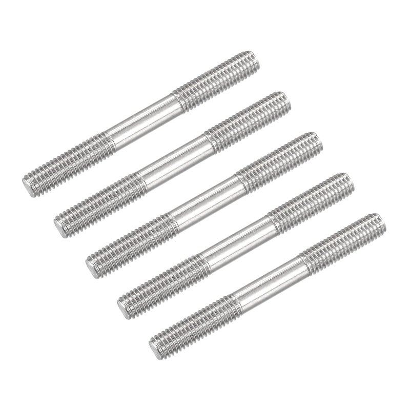 METALLIXITY Double Ended Stud Screws (M8 Thread 80mm Length) 5pcs, 304 Stainless Steel Dual Threaded Rod Bolts - for House Maintenance - Image 1