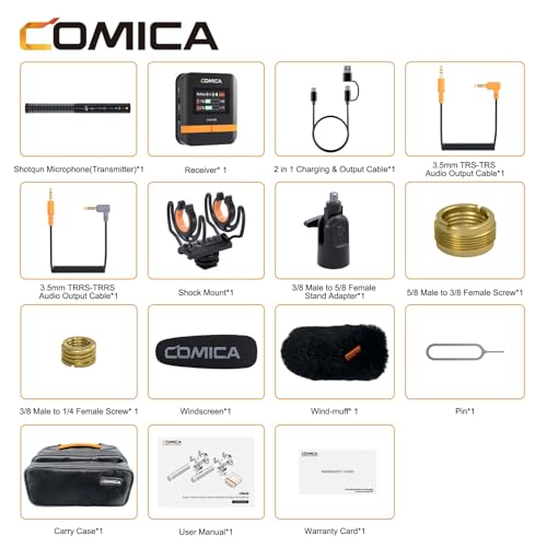 COMICA VM40 Wireless Shotgun Microphone with Receiver for Camera,Smartphone and PC,Support APP Control USB C Digital Output for Video Recording, Podcasting and Interview - Image 2