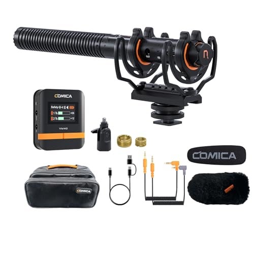 COMICA VM40 Wireless Shotgun Microphone with Receiver for Camera,Smartphone and PC,Support APP Control USB C Digital Output for Video Recording, Podcasting and Interview - Image 1