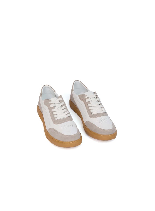 Fancy Genuine Leather Lace-Up Sneakers