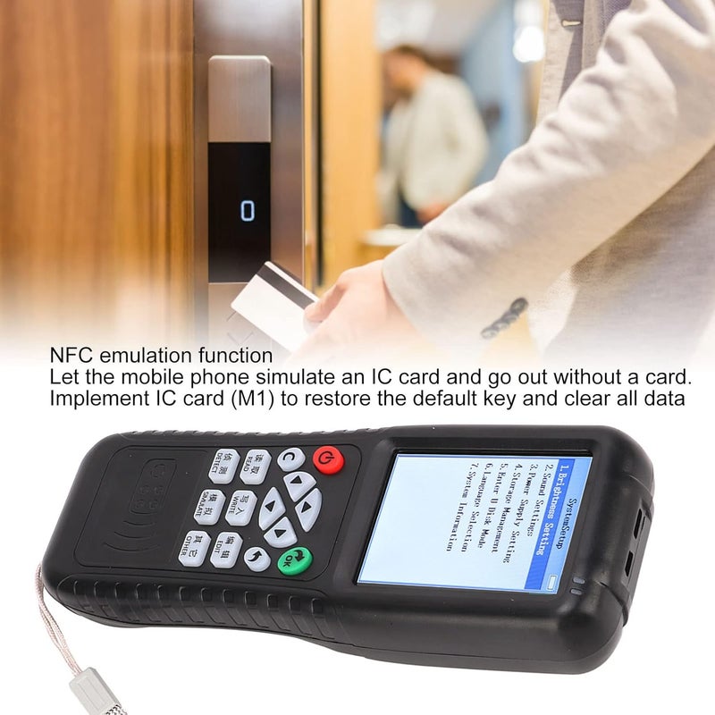 كلاراكو ناسخ بطاقات الهوية الذكية IC المحمول، بتردد 125-500 كيلوهرتز، يدعم تقنية NFC المشفرة، قارئ/كاتب/مكرر بطاقات RFID الذكية، مناسب لأنظمة التحكم في الوصول إلى الأبواب. - Image 4