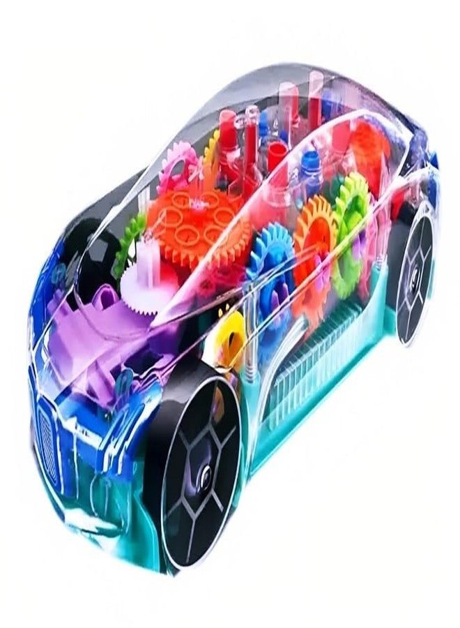 BBD kitchen shop Plastic Concept Racing Car for Kids, Bump and Go Car Toy with 360 Degree Rotating Universal Wheel, Gear Simulation Car with Flashing Lights and Exciting Music (Multicolor) - Image 1