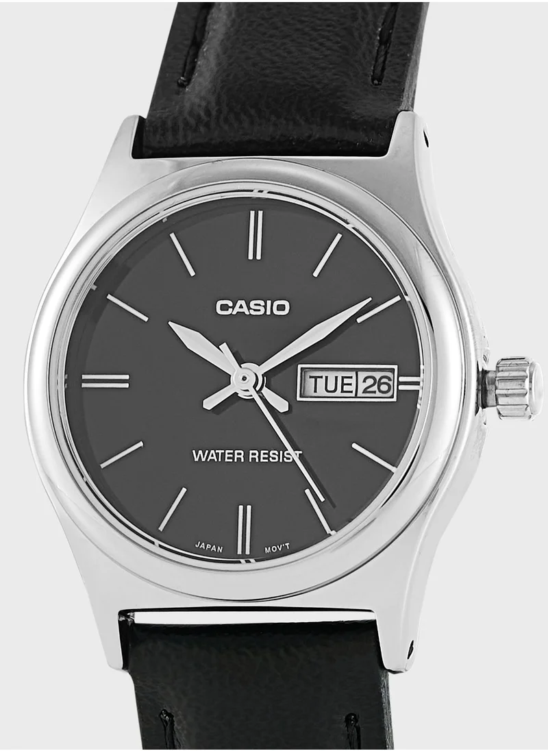 CASIO Pu Strap Analog Watch