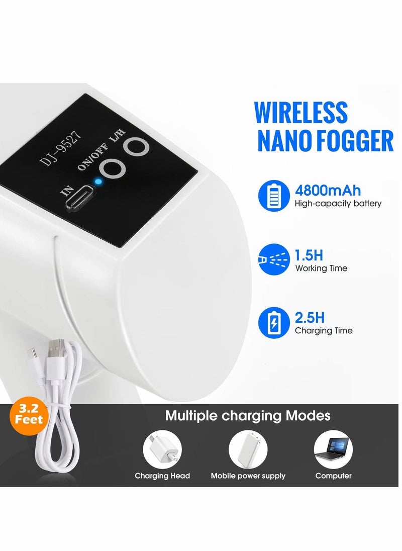 Y&D - Disinfectant Fogger,Handheld Rechargeable Nano Spray Gun,Touch Screen Portable Atomizer Sprayer，250ml，White - Image 1