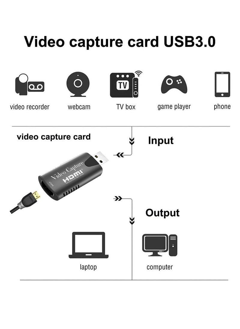 joyzzz - 4K HDMI Video Capture Card, HDMI to USB 3.0 Record Capture Device, 1080P 60FPS Record Capture Device Adapter - Image 1