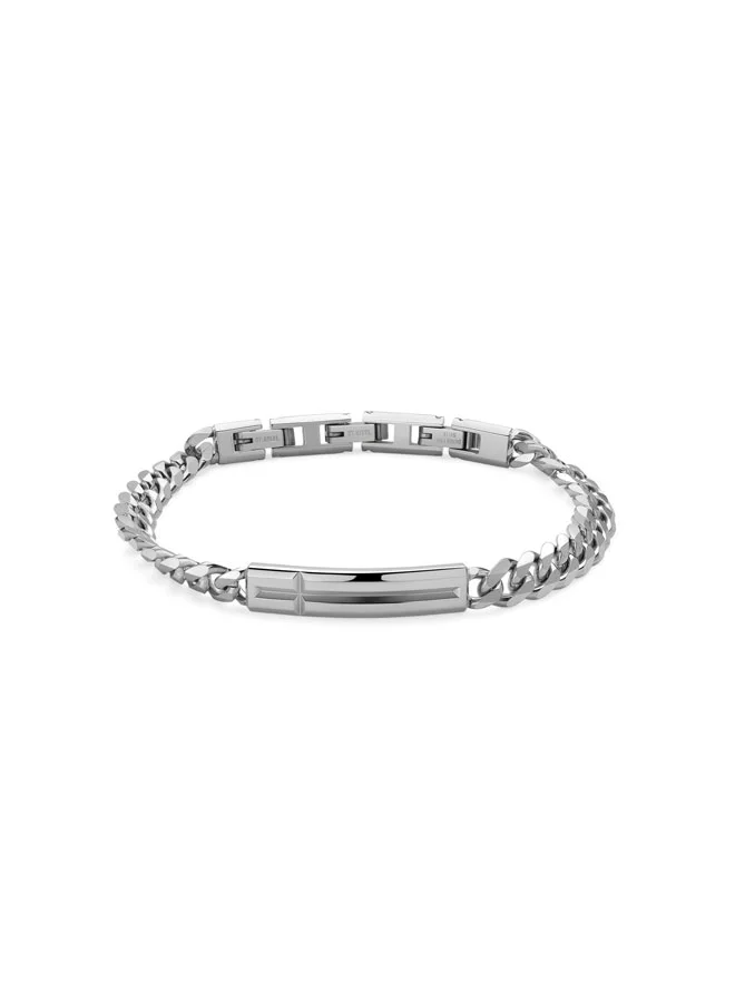 POLICE Silfra Silver Satin Chain Bracelet for Men