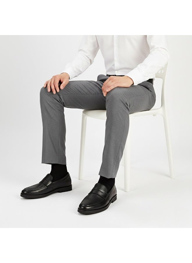 Men's black genuine leather loafer shoes – formal elegance with a modern touch and a comfortable sole for all-day walking