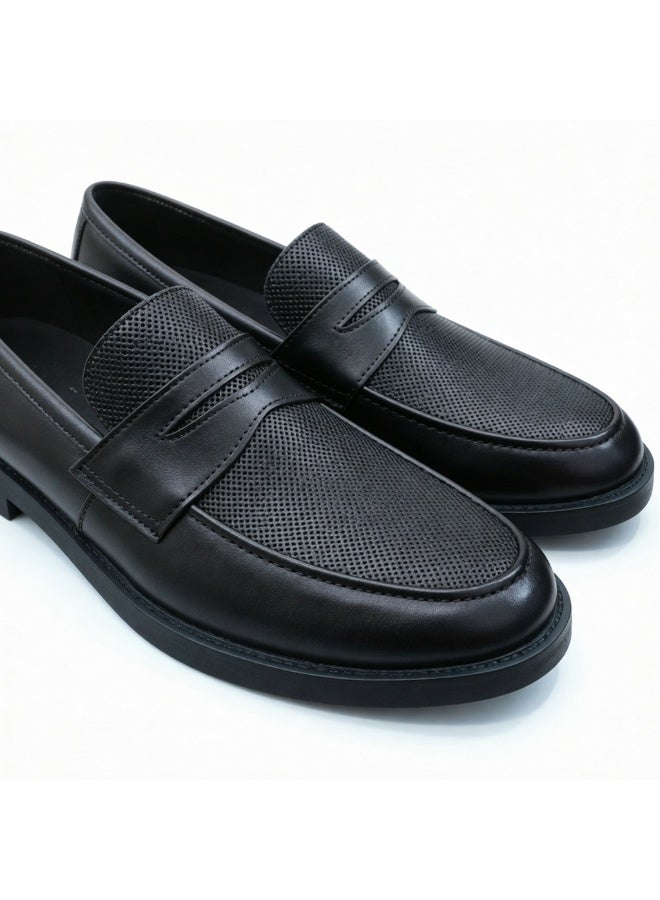 حذاء رجالي لوفر اسود جلد طبيعي – أناقة رسمية بلمسة عصرية ونعل مريح للمشي طوال اليوم - Image 5