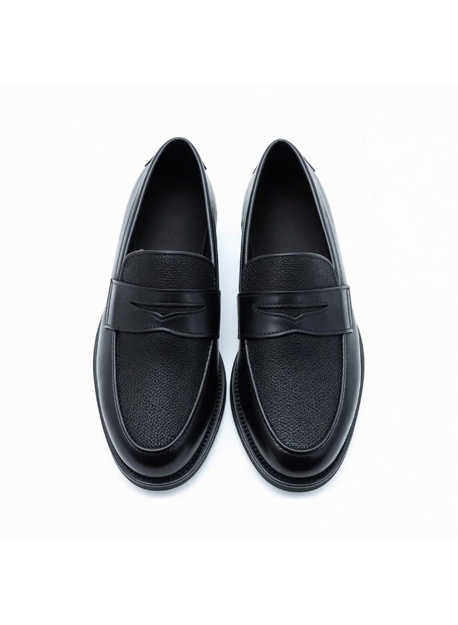 حذاء رجالي لوفر اسود جلد طبيعي – أناقة رسمية بلمسة عصرية ونعل مريح للمشي طوال اليوم - Image 4
