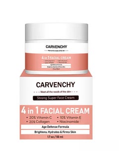 CARVENCHY 4 in 1 Facial Cream 50ml,High Moisturizing Strong Super Face Cream, Age Defense Formula Brightens, Hydrales & Firms Skin  - Image 5