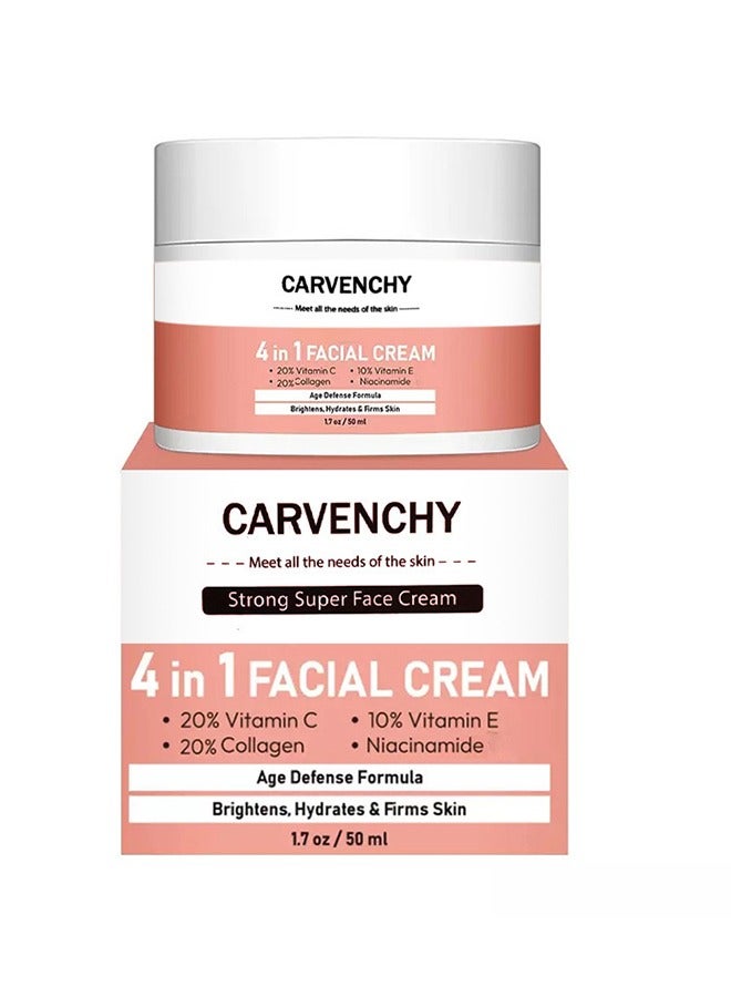 CARVENCHY 4 in 1 Facial Cream 50ml,High Moisturizing Strong Super Face Cream, Age Defense Formula Brightens, Hydrales & Firms Skin - Image 5