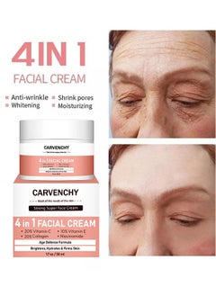 CARVENCHY 4 in 1 Facial Cream 50ml,High Moisturizing Strong Super Face Cream, Age Defense Formula Brightens, Hydrales & Firms Skin  - Image 1