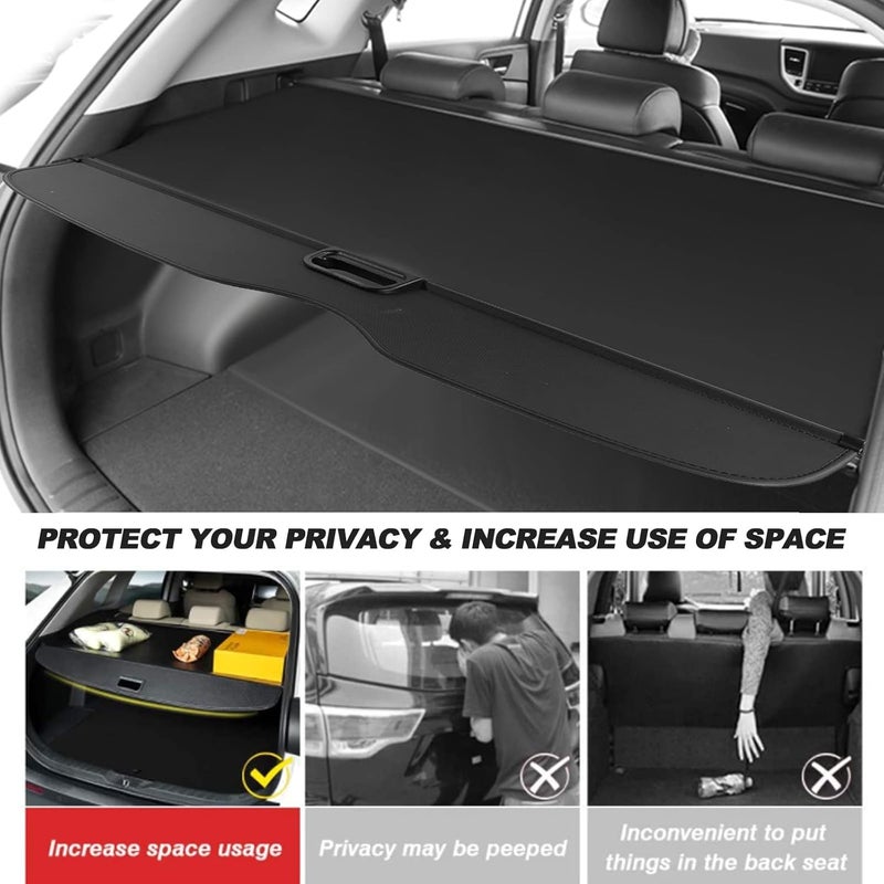 AUXMART Retractable Cargo Cover Security Shade for Jeep Grand Cherokee 2011-2016 - Black - Image 2