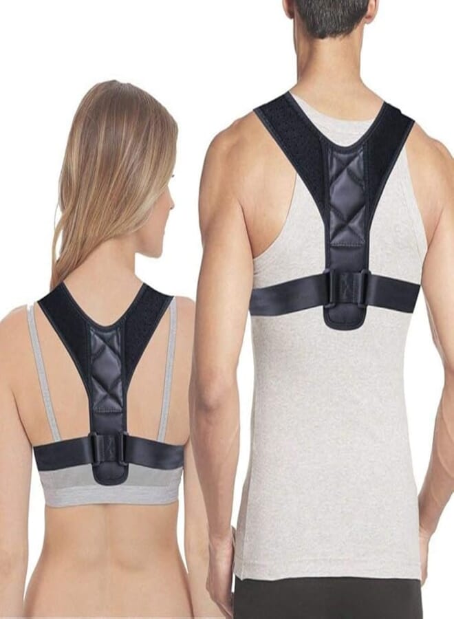 Adult Teenager Upper Back Support Corset Men Back Posture Correction Lumbar Brace Shaper Shoulder Posture Corrector Support Belt JFYCUICAN (Color : Black, Size : M)