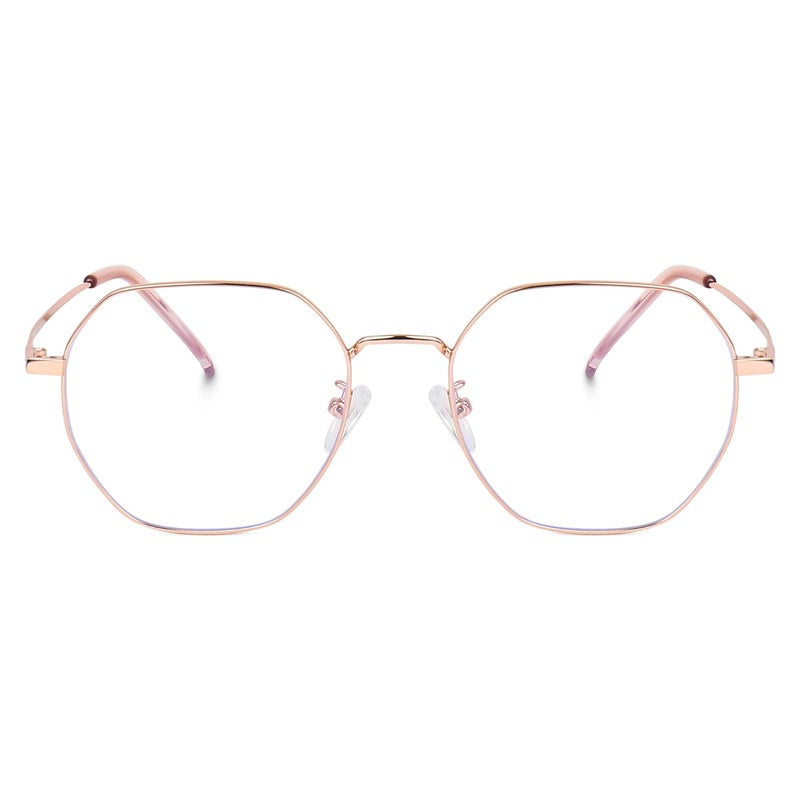 Dervin Zero Power Computer Bluelight Blocking Glasses For Men and Women | Blue Cut Computer Glasses | Full Rim Hexagon Shape Glasses | Anti Glare, Lightweight & Blocks Harmful Rays - Image 2