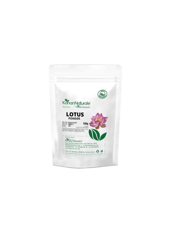 Kerala Naturals Lotus Powder (Nelumbo Nucifera) 100Gm For Face Skin And Hair Fairer Complexion Radiance & Glow Natural Conditioner For Hair - Image 2