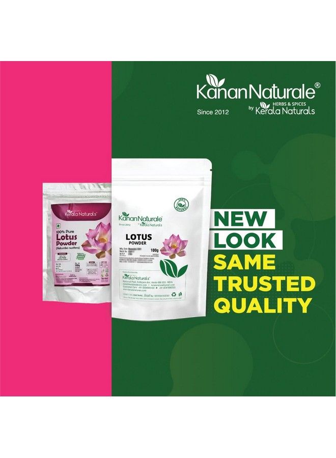 Kerala Naturals Lotus Powder (Nelumbo Nucifera) 100Gm For Face Skin And Hair Fairer Complexion Radiance & Glow Natural Conditioner For Hair - Image 5