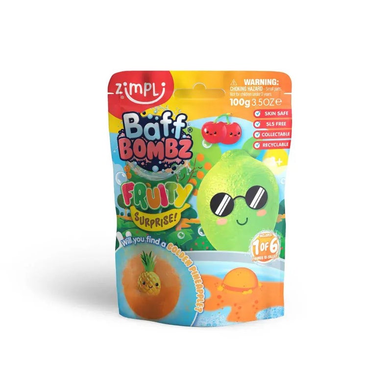 Zimpli Kids Baff Bombz Fruity Surprise Bath Bomb (100g, Assorted) - Image 1