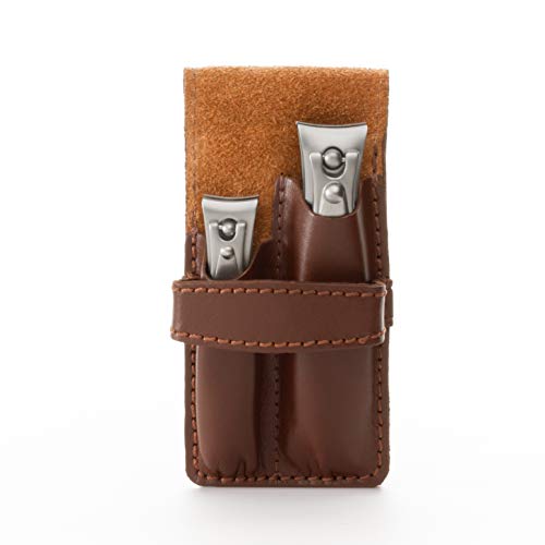 GERMANIKURE Nail Clippers Set in Brown Leather Case Ethically Made in Solingen Germany FINOX Stainless Steel Tools Professional Quality Manicure Pedicure Kit - Image 5