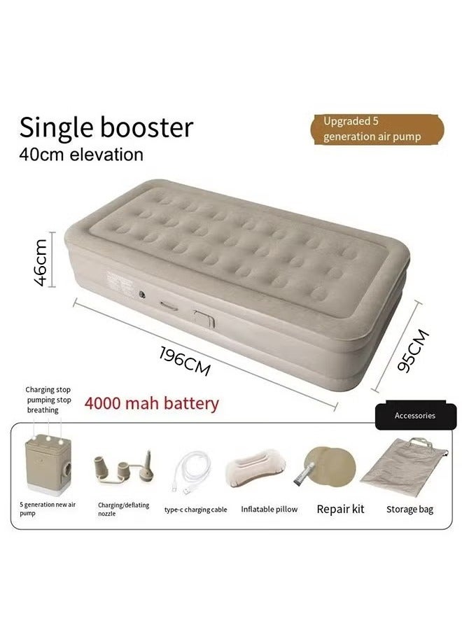 TIGER Portable Inflatable Air Mattress with Built-in Electric Pump – Water-Resistant Sleeping Pad with Fast Self-Inflation & Deflation, Ideal for Home, Guests, Camping, Travel, and Outdoor Use – Comfortable and Durable  - Image 2