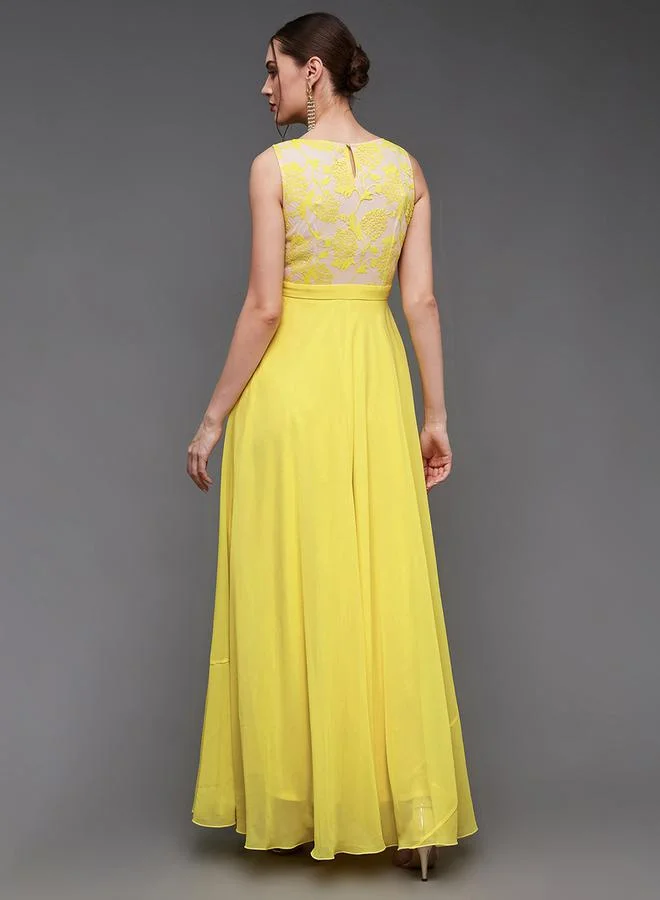 Miss Chase Yellow Chiffon Dress
