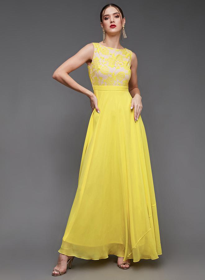 Miss Chase Yellow Chiffon Dress - Image 2