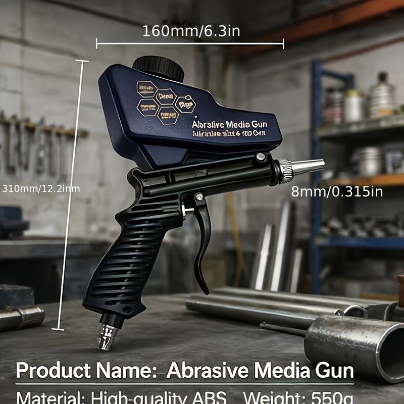 Upgraded Blue Pneumatic Sandblaster Kit With Enhanced Blasting Power Efficiently Removes Rust And Scale Portable Gravity Fed Design Includes Mini Rust Stripping Machine Ideal For Industrial Derusting And Surface Preparation - Image 1