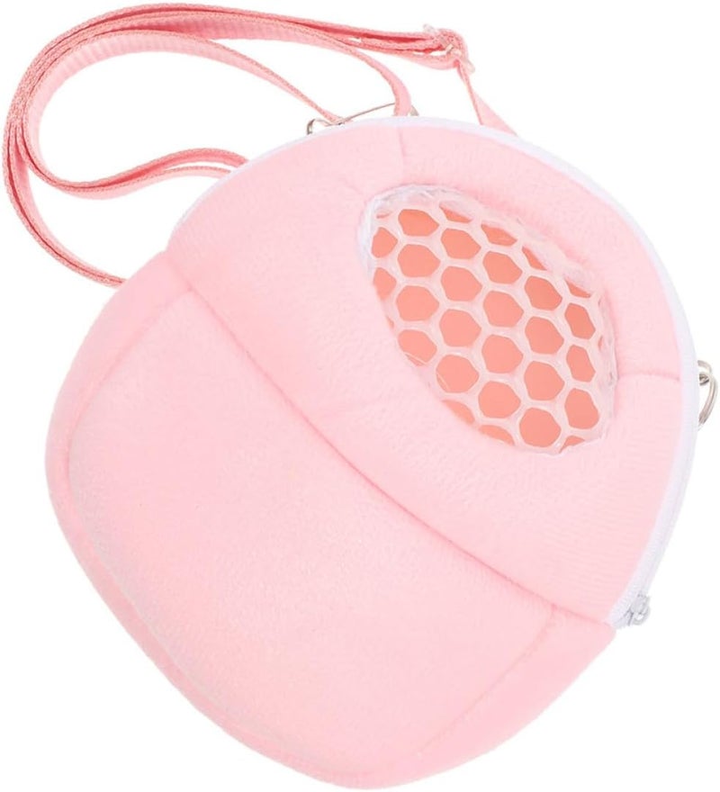 Breathable Outdoor Hamster Carrier Bag Portable Small Animal Travel Backpack with Adjustable Shoulder Strap Medium Pink for Hamsters Sugar Gliders Chinchillas - Image 1