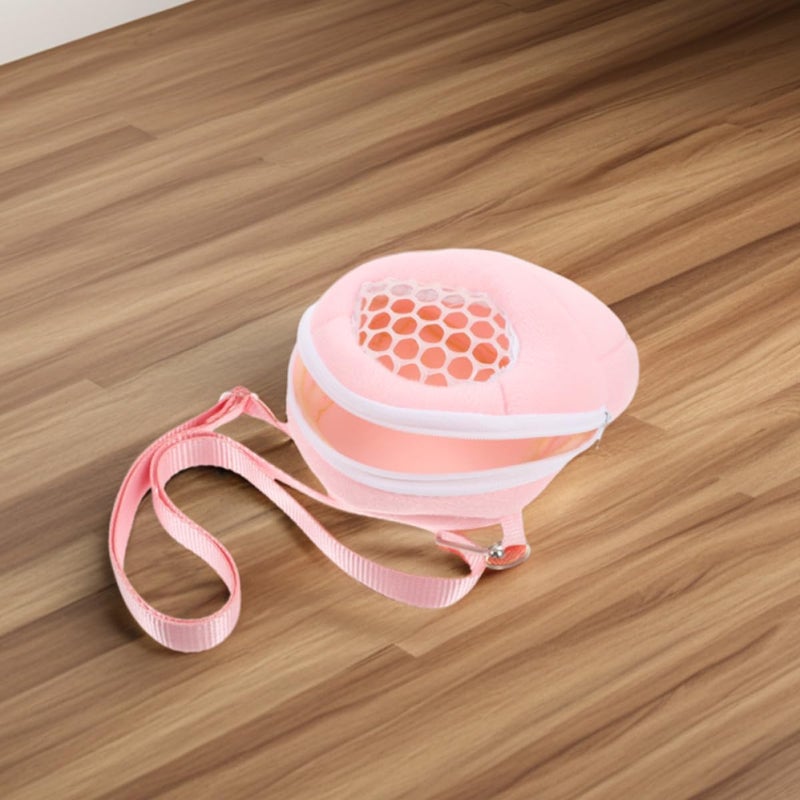 Breathable Outdoor Hamster Carrier Bag Portable Small Animal Travel Backpack with Adjustable Shoulder Strap Medium Pink for Hamsters Sugar Gliders Chinchillas - Image 4