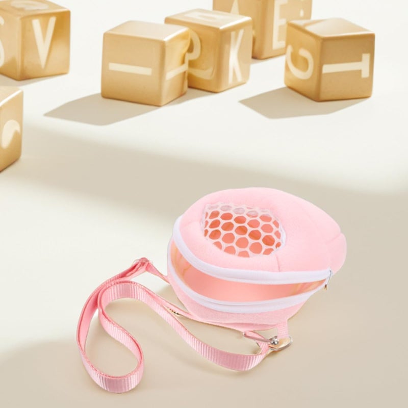 Breathable Outdoor Hamster Carrier Bag Portable Small Animal Travel Backpack with Adjustable Shoulder Strap Medium Pink for Hamsters Sugar Gliders Chinchillas - Image 5