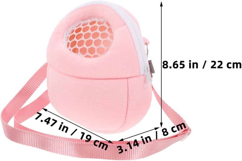 Breathable Outdoor Hamster Carrier Bag Portable Small Animal Travel Backpack with Adjustable Shoulder Strap Medium Pink for Hamsters Sugar Gliders Chinchillas - Image 2