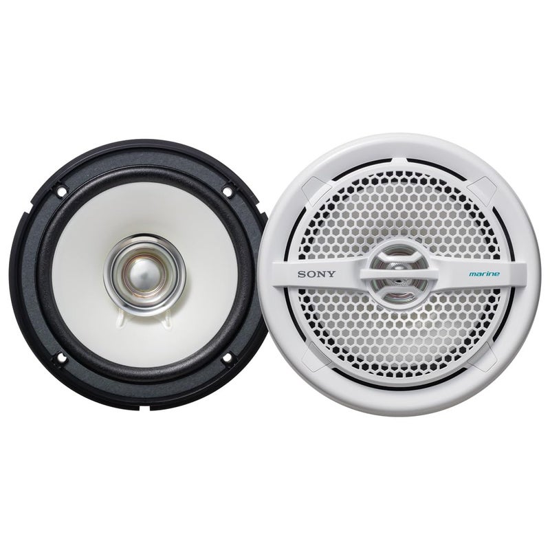 Sony Marine Audio Speakers Stereo Marine Use Certified with 6.5 Inch Dual Cone Design for Boats, Pools, and Other Outdoor Audio Systems, White - Image 1