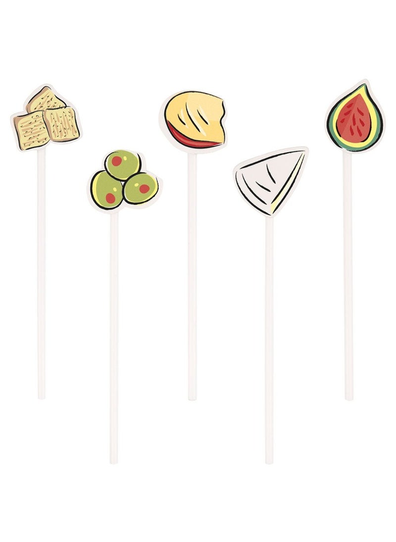 Unique Cocktail Sticks Food Motifs 11cm 20-Pack
