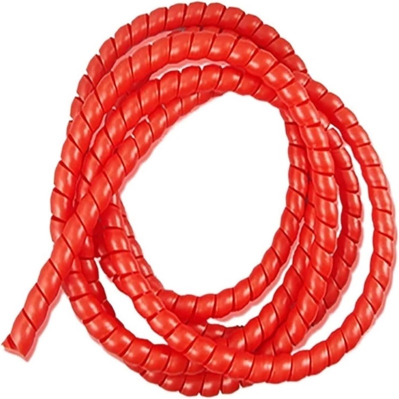 Cord wrap, Cable Tidy Sleeve Spiral Wrap 2 Meter Wire Protective Tube 8mm 10mm 12mm 14mm 16mm Flame Retardant Pipe Sleeving(Red,14mm inside diameter) - Image 1