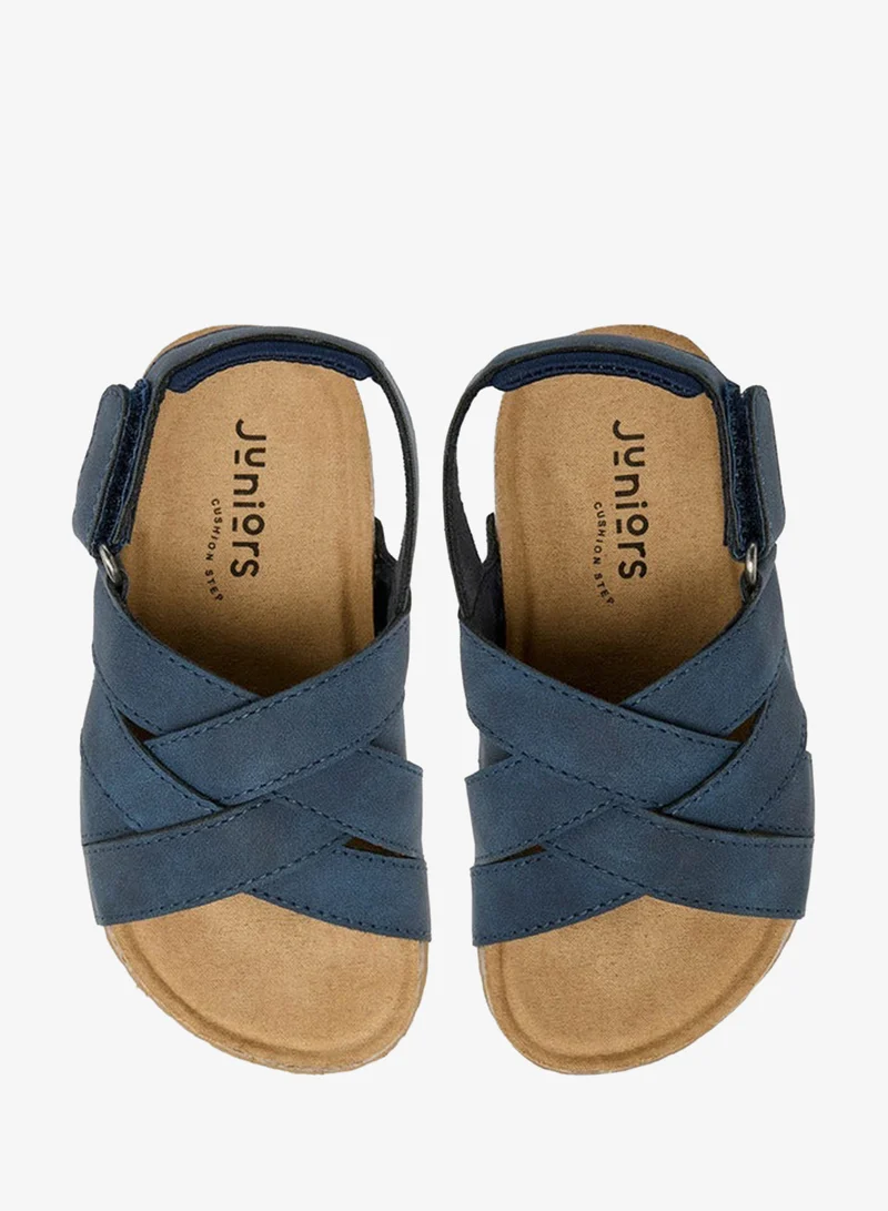 JUNIORS Boys Cross Strap Hook & Loop Sandals