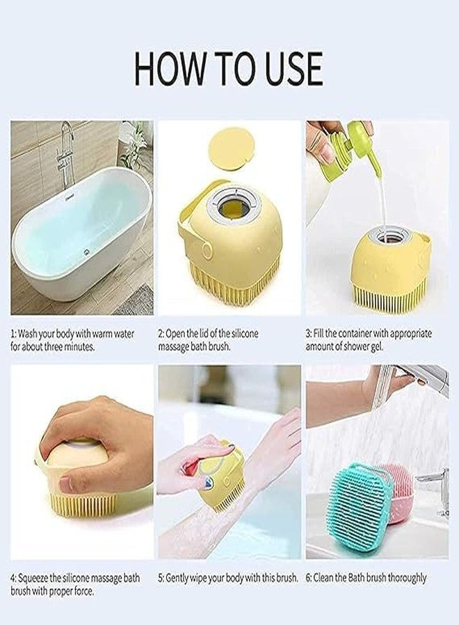 Vibral Silicone Brush with Shower Gel Dispenser, Mud & Dirt Remover with Soft Silicone Bristle with Non-toxic Brushes Pack of 1 - Image 2