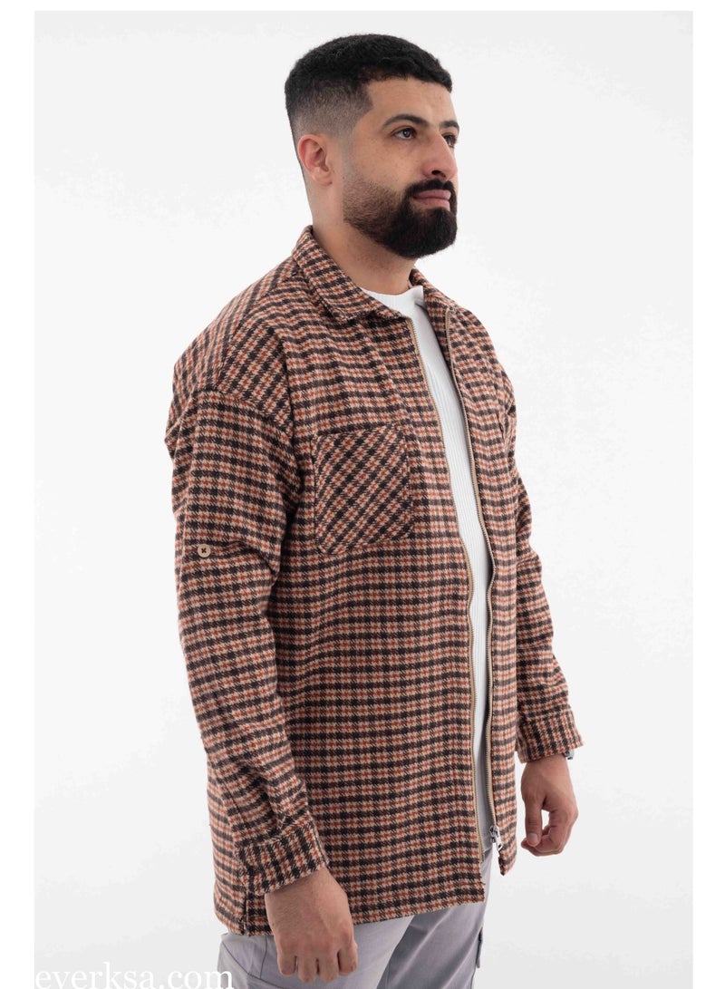 Everest Men's Brown Plaid Jacket  - Image 2