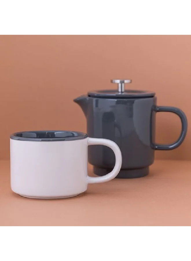 La Cafetiere Dishwasher and Microwave Safe Barcelona French Press Grey and White 400 ml LCBARC41GRY