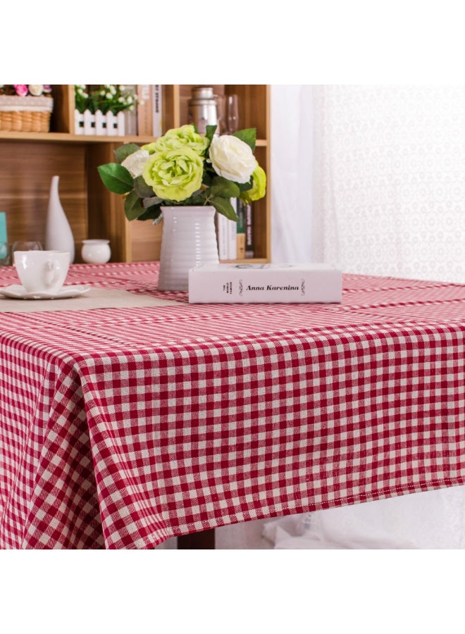 MIXDE Texture | Linen Piti Checkered Red Tablecloth, Gingham Picnic Cloth - Image 1