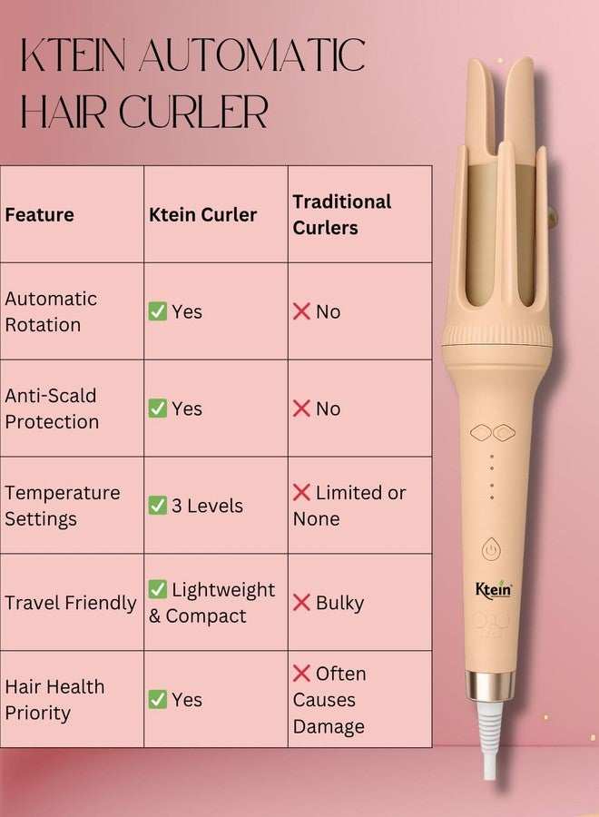 كتين مكواة تجعيد الشعر الأوتوماتيكية من Ktein | تصفيف شعر سهل مع درجة حرارة قابلة للتعديل وتصميم دوار سلس للحصول على تجعيدات مثالية لجميع أنواع الشعر - Image 5