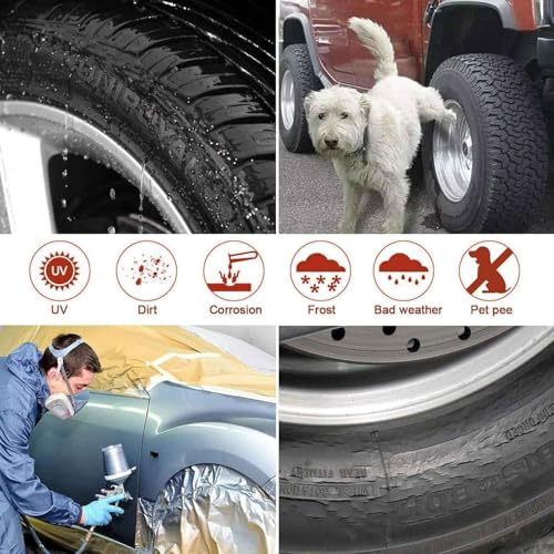 Amfor Tire Covers Set of 4, Waterproof Anti-UV Sun Snow Rain Tire Covers for Trailers, RV, Camper, SUV, Truck, Fit 40-42 inches Tire Diameter - Image 3