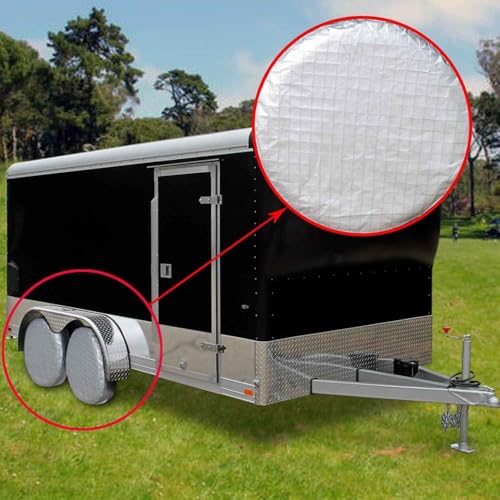 Amfor Tire Covers Set of 4, Waterproof Anti-UV Sun Snow Rain Tire Covers for Trailers, RV, Camper, SUV, Truck, Fit 40-42 inches Tire Diameter - Image 2
