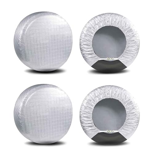Amfor Tire Covers Set of 4, Waterproof Anti-UV Sun Snow Rain Tire Covers for Trailers, RV, Camper, SUV, Truck, Fit 40-42 inches Tire Diameter - Image 1