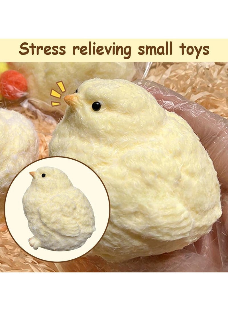 2Pcs Handmade Ultra-Soft Chick Squeeze Toy - Squishy Rubber Chicken Stress Relief, Perfect for Desk Decoration & Relaxation,Ideal for Students,Office Workers and Home Decor - Image 2