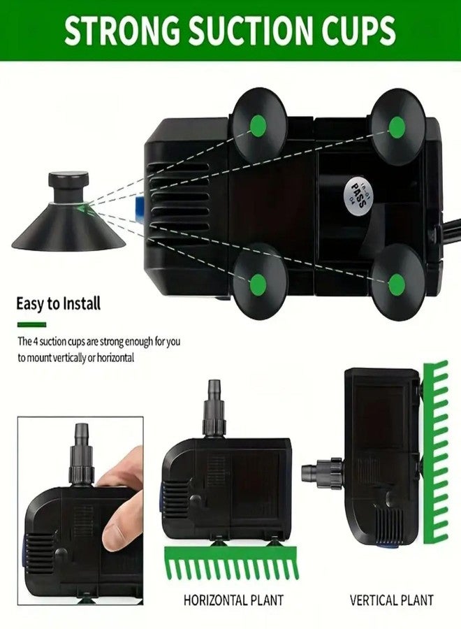 مضخة غاطسة لحوض السمك من سلسلة VAYINATO HJ للنافورة (HJ-500 | 7 واط | 500 لتر/ساعة | ترفع حتى 0.9 متر) - Image 2