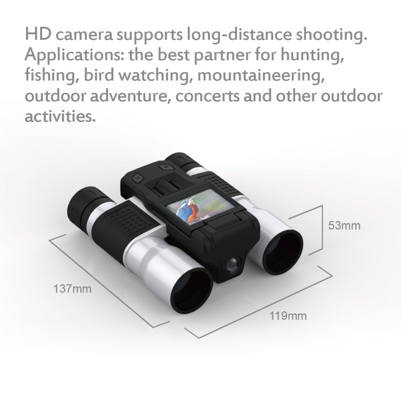 Digital Camera Binoculars: 12x Optical Zoom 32MM Aperture, 270-Degree Rotating 2.0TFT Screen, Built-In Large Capacity Lithium Battery - 3 Modes 12 Languages, High Resolution Portable Device for Outdoo - Image 5