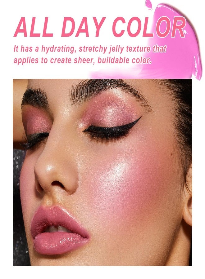 LemonSac 3 Pcs Jelly Blush Contour Stick for Cheeks Eyes Lips Lightweight Dewy Finish Blush Stick Waterproof Long Lasting Contour Trio Wand Face Makeup Set for Wome (3PCS) - Image 4