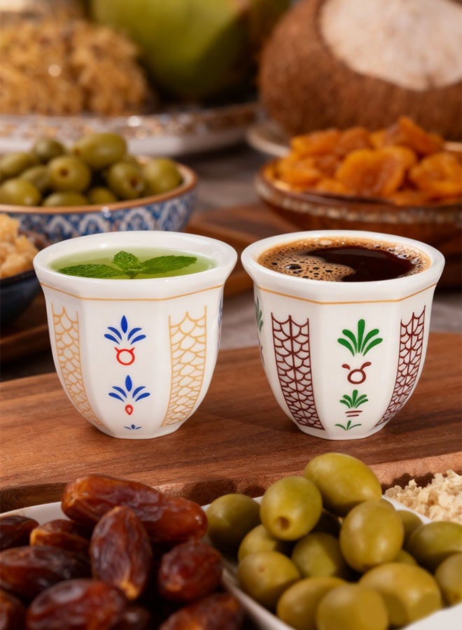 VINNYSEN كوبان قهوة سيراميكي عتيقان مصنوعان يدويًا من السيراميك وكوب شاي سيراميكي مطلي يدويًا تحت التزجيج وأكواب شرب للشاي وعصير شاي ما بعد الظهيرة وحليب وكوب قهوة للإفطار للبالغين 250 مل - Image 1